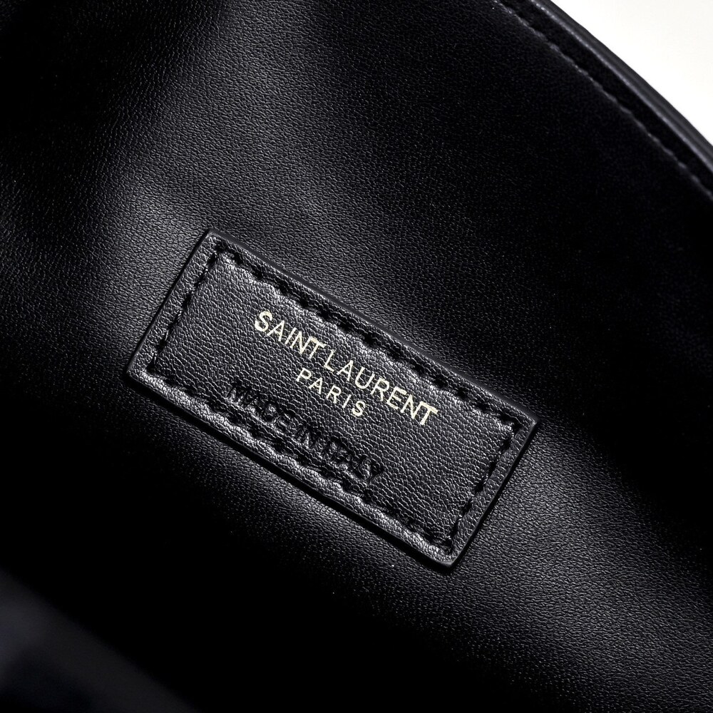 Yves Saint Laurent Mini Carryall in Glossy Black Embossed Calfskin - Picture 2 of 6
